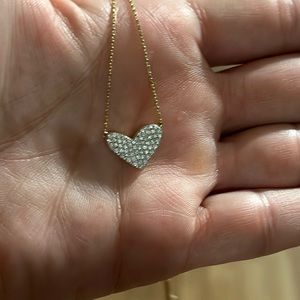 Large diamond heart necklace